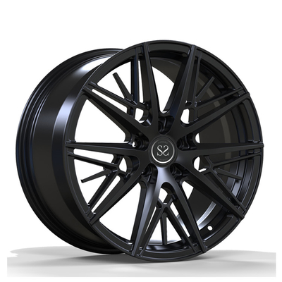 Multi Spokes Aluminum Alloy Wheels Matte Black Custom Concave Forged Rims 22x10.5&quot;