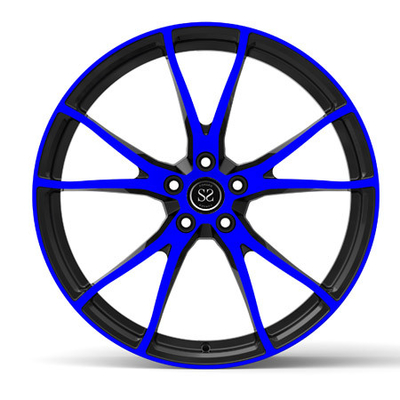 Monoblock Forged Rims Wheels Black And Blue Lacquer Coating For Mustang 19 20 21