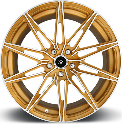 5x112 Audi R8 1 Piece Forged Wheels 18 19 20 21 22 Inch Yellow Machine Face