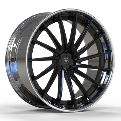 2 Piece Disc Black Barrel Polished Aluminum Alloy Wheels For Mercedes Benz C63 Forged Rims