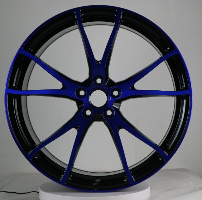 Forge Blue Rims china production monoblock dark blue machined face forged alloy wheels ...