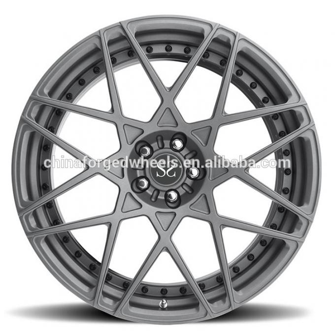2 Piece Super Sport Car Rims Matte Black Staggered 20 Inch