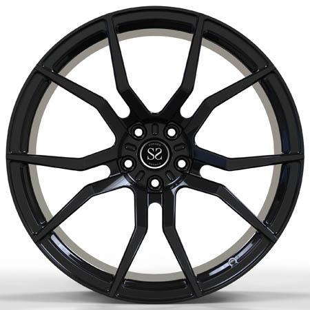 Gloss black 1 piece alloy rims rs7 monoblock 21 inch 21x10 deep concave ...