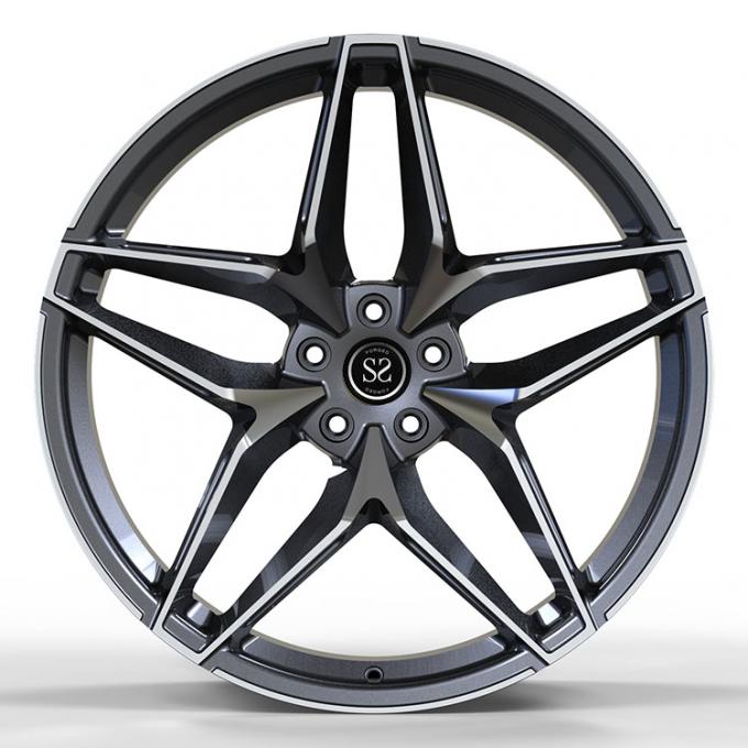 Gun Metal 1 Piece Forged Wheels Machined Face Monoblock Rims 20 Inch 5X108