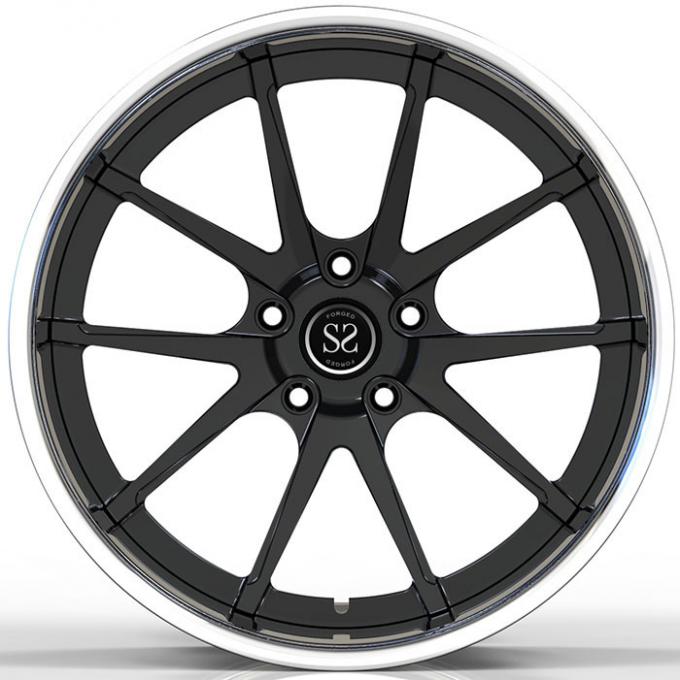 Custom Forged 2-PC 6061-T6 Aluminum Alloy Rims Black Facce Polished ...