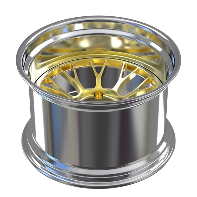 Deep Dish Gold 2 Piece Forged Wheels Polished Wheels Negative Offset ...