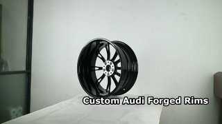 Audi Custom 1-PC Forged Rims Gloss Black+Diamond Cutting Face