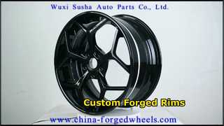 5-Y Spoke Gloss Black 3-PC Forged Rims 17~24 inches