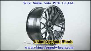 Gloss Brushed Grey Multi Spoke Custom 1 Piece Rims,18