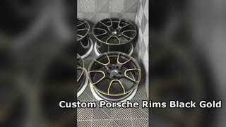Porsche OEM Rims Black Gold 18~24 inches