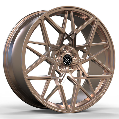 Gold Centers Monoblock 1 Piece Forged Wheels For Passenger Car Alloy Aluminum Rims