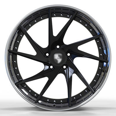 Gloss Black Face 2-PC Forged Rims Polished Barrels 21 22 Inches For Porsche Cayenne 991