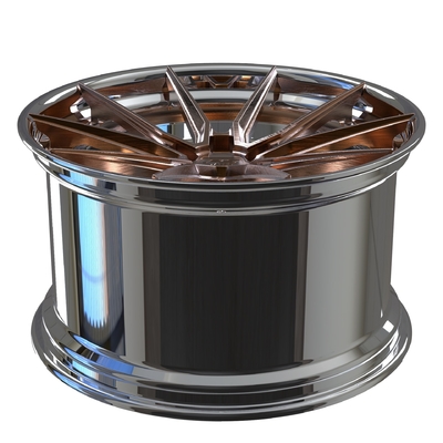 Custom 2-PC Forged Aluminum Alloy Rims Bronze Face Polished Barrel 18 19 Inches