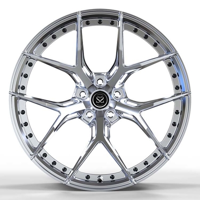 Polished Barrel 2 Piece Forged Wheels Brushed Disc 21 22 23 Inches Aluminum Alloy