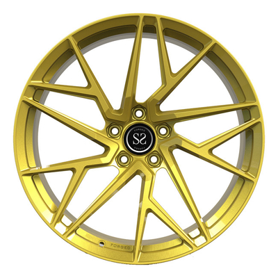 Monoblock 1 Piece PC Forged Wheels 20 Inch Staggered Gold Spoke Discs