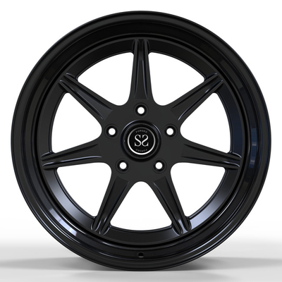 19inch Matte Black 2 Piece Forged Wheels Disc Gloss Black Lip For Luxury Porsche