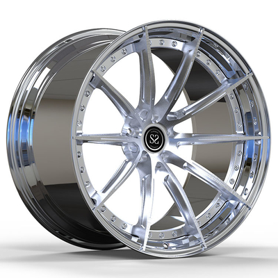 21x10.5 5 X112  2 Piece Forged Wheels Clear Brushed Disc Aluminum Alloy Rims