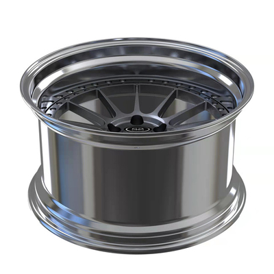 Polished Lip Forged Rims 2 Piece PC Deep Dish For Audi S3 Gun Metal Spokes Wheels