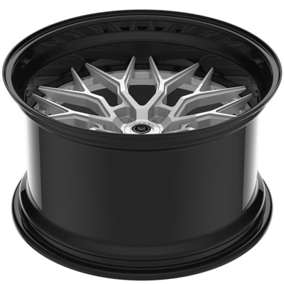 Black Silver Custom 2 PC Forged Rims 6061-T6 Aluminum Staggered 20 Inch 5x112 Bolt