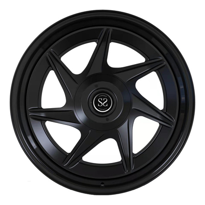 19inch 2 PC Forged Rotational Wheels Matte Black Disc Gloss Black Lip For Luxury Porsche