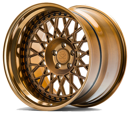 A6061 Aluminum Forged Wheels 2 Piece In High Gloss Polished Bronze For Luxury Car