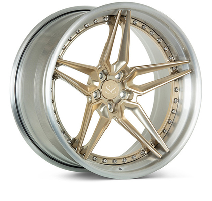 20 Inch Gloss Gold Painted 2 Pieces Wheel For Porsche 718 For Luxury Car
