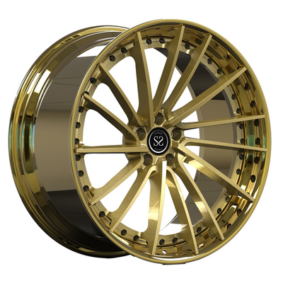 Lip Audi A7 Forged 2 Piece Rotational Wheel Rims 22inch Brushed Gold Disc