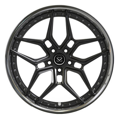 20inch Matte Black Disc Forged 2 Piece Luxury Rims Polished Lip Audi RS6 Wheels