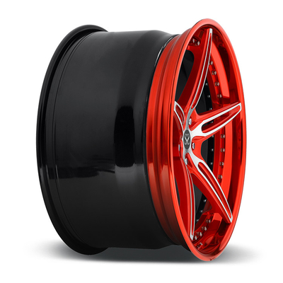 Customized Red 3 Piece Forged Wheels For Ferrari 22&quot; Alloy Car Rims