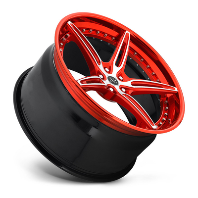 Customized Red 3 Piece Forged Wheels For Ferrari 22&quot; Alloy Car Rims