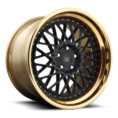 Polish Gold Barrel Disc Customised 3-PC Forged Alloy Rims 19x10&quot; For Audi A7