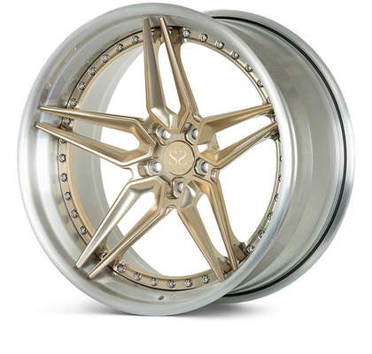 Porsche 911 2 Pieces Wheel Gloss Black Rim Silver Paint Lip For Customized