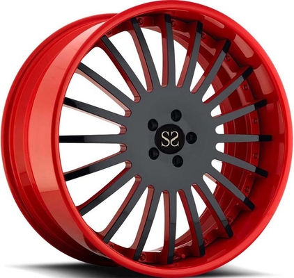 21x9 3PC Forged Wheels Rims Red Barrel Black Face For Lamborghini Aventador