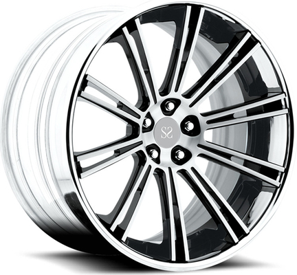 Gloss Black Lips 2 Piece Forged Wheels For Volkswagen T6 20inch Satin Face Rims