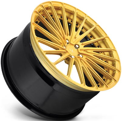 Gold Brush Spokes 	2 Piece Forged Wheels For Mercedes Benz Glc 20inch Rotational Polish Stepped