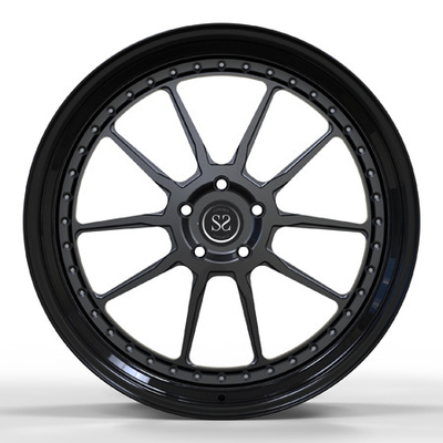 Grey Disc Forged 2 Piece Wheels Gloss Black Lips For BMW 750i 20inch Custom Rims