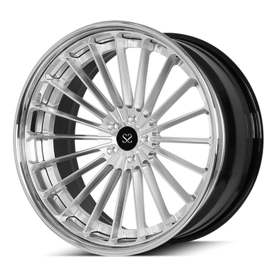 Staggered 3PC Forged Car Rims Wheels 22inch Made Of 6061 T6 Aluminum Alloy