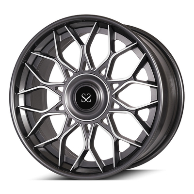 Grey Machined Face 3PC Forged Wheels Custom 22inch Rims For Tesla Model 90mm