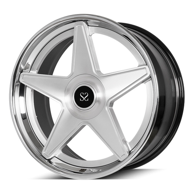 Audi S5 3PC Forged Aluminum Alloy Rims Staggered 19&quot; And 20&quot; Plished Satin Black Disc