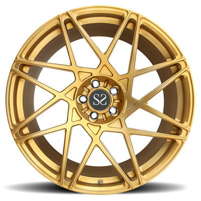 Golden 1 Piece Forged Wheels For BMW Audi Benz 18 19 20 21 22 Inch 5x120