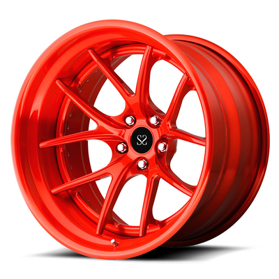Forged Alloy Custom Wheels Red Machine Face 5x114.3 For 488 Gtb Rims 18 19 20 21 22inch 2-Pc
