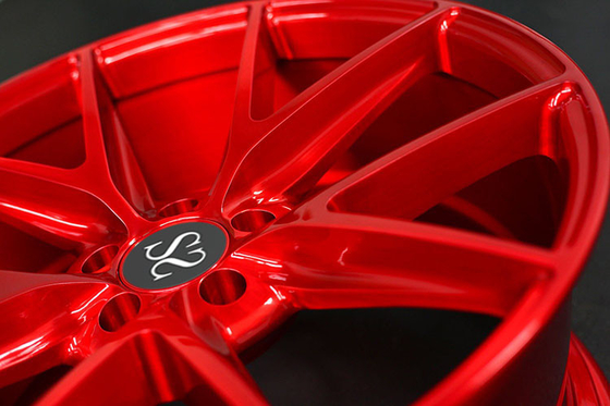 20 inch 5x130 forged 1 piece alloy red wheel with polished barrel