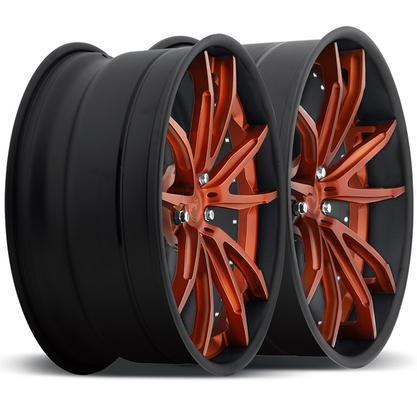 For Nissan GTR 5x114.3 Best Price 22 Rims Gloss Black Machined Customized 2-piece Forged Alloy Wheels