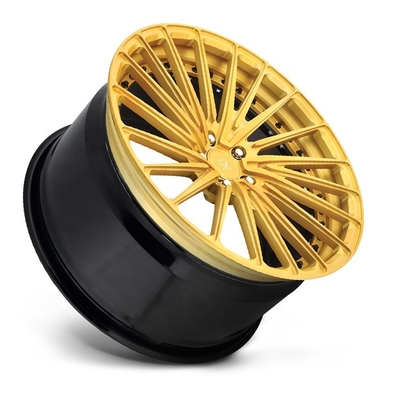 Porsche Forged Wheels  22 inch gold painting alloy aluminum 3 piece forged wheels rims 5x112 5x130