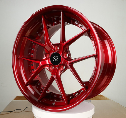 Customized Red 21 Inch 2- Piece rims Forged Wheels For Mercedes - Benz AMG GTS Car Rims 5x112