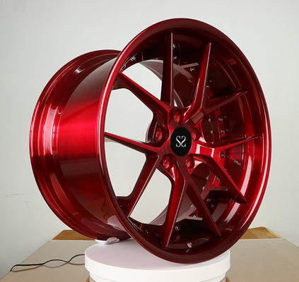 Customized Red 21 Inch 2- Piece rims Forged Wheels For Mercedes - Benz AMG GTS Car Rims 5x112