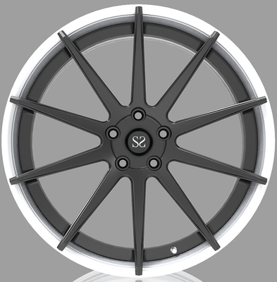 Custom Brush + Silver 21 Inch 2-piece forged wheels For Chevrolet Corvette C5 C6 C7 5x120 5x120.65