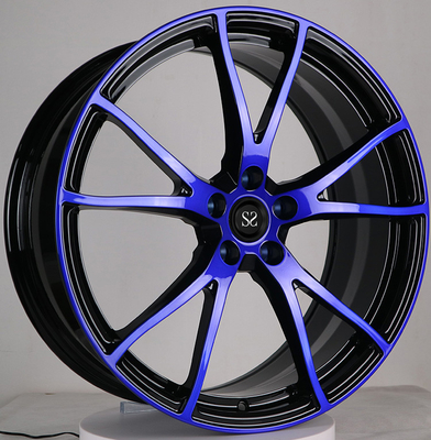 Custom 1-Piece Forged Wheels Blue Face + Gloss Black 20&quot; Alloy Wheels 5x130 For Porsche 911