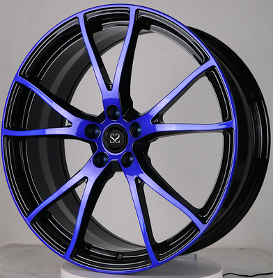 Custom 1-Piece Forged Wheels Blue Face + Gloss Black 20&quot; Alloy Wheels 5x130 For Porsche 911