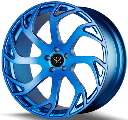 Custom 19 Inch Blue 1- Piece Forged Monoblock Alloy RIms For Ford 5x108